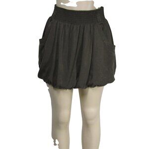 VTG Y2K  BUBBLE Micro Mini Skirt Army Olive Green Fairy Grunge Boho balloon M